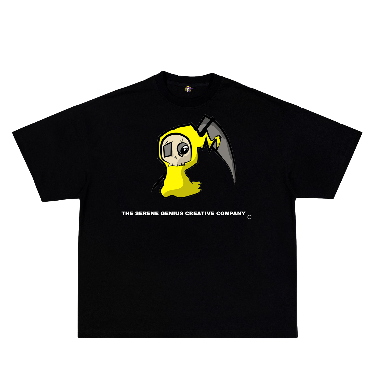 Lil Grim Reaper(Yellow) Black T-shirt