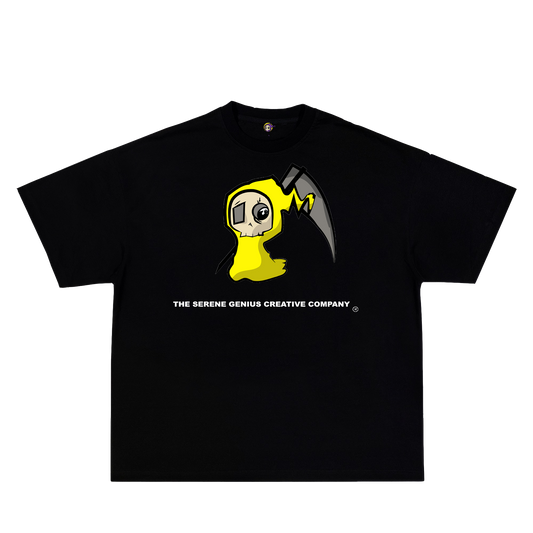 Lil Grim Reaper(Yellow) Black T-shirt